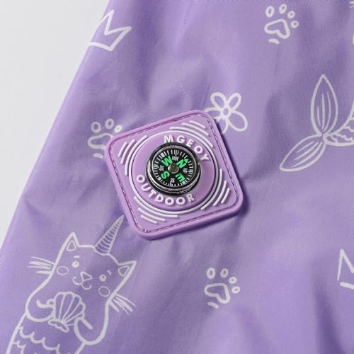 image for MGEOY Girls Rain Jacket Lightweight Waterproof Hooded Cotton Lined Rai