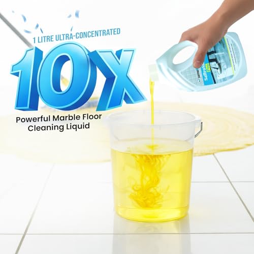 Image of Saffroshine Pro Marble Cleaner Shampoo 1 Litre- pH Neutral Floor Cleaning Liquid, Strong Stain Remover for Home Granite Stone Quartz, Kota, Italian Shiner