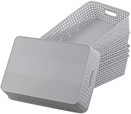 Kiddream 6 Packs A4 Paper Storage Basket Tray, Plastic Office Storage Trays