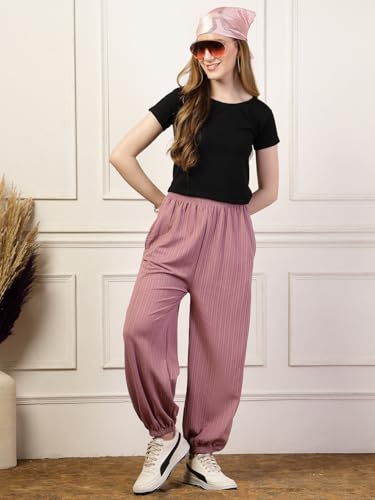 Image of UZARUS Women's Ultra-Soft Baggy Fit /Relaxed Fit Joggers with Side Pockets & Gripped Hem