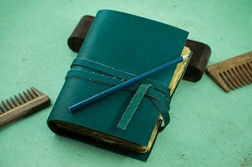 OVERDOSE Deckle Turquoise Leather Journal - Image 5