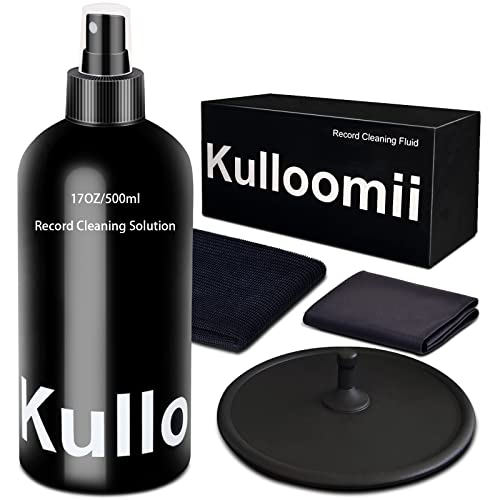 Vinyl Record Cleaner Solution 17oz/500ml, 4Pcs Vinyl Record Cleaning Kit, Record Cleaning Fluid...