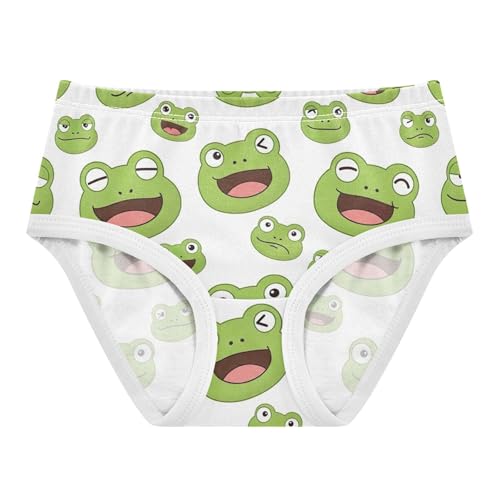 Cute Cartoon Green Frogs White Toddlers Underwear Floral 2t Cotton Panties for Girl Animals Undies Kids Briefs