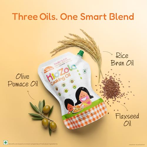 Image of Kidzola Cooking Oil for Kids - 750 ml | India's 1st Kids Cooking Oil | Low Absorption Oil | Pack of 2