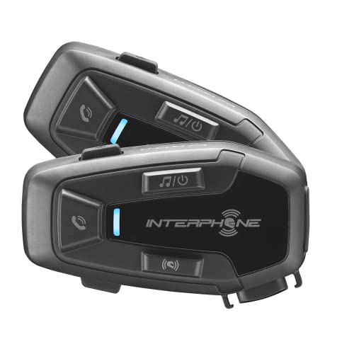 Intercomunicador de moto para hablar con 4 moteros usando Interphone UCOM7R doble de larga batería