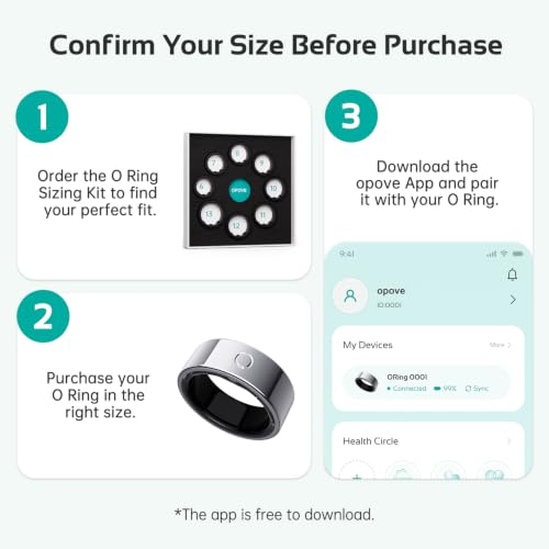 Image of opove O Ring Smart Ring for Women Men, Sleep & Fitness Tracker, Silver-12
