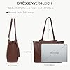 befen Echtleder Handtasche Damen Shopper Tasche, 14 Zoll Laptoptasche, Leder Tote Bag Aktentasche Lehrertasche mit Laptopfach, Mode Schultertaschen für Business Büro Schule, Kaffee #3