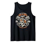 Motorcycle Skull and Piston Crossbones for Men Biker Tank Top