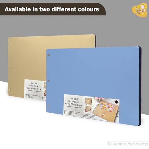 Image of Lakeer 14.5 x 10 Inch DIY Scrapbook-Photo Album | 15 Sheets (30 Pages)-300 GSM Thick | For Photo Album, DIY Craft, Scrapbooking Activity, Sketching (Navy Blue)