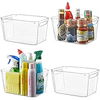 4-Piece Clear Large Storage Organizer Basket Set