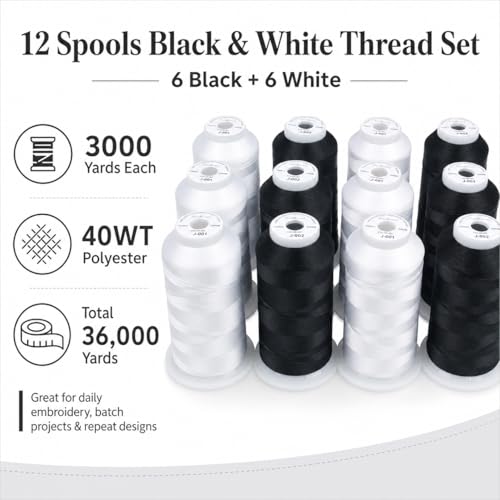 Simthread 12 Spools 3000 Yards 40WT Hilo de Bordar miniatura 2