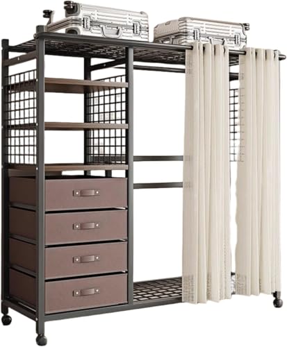 Minogo �n���K�[���b�N ���[�h���[�u �I���� ���[���b�N �f�B�X�v���C�X�^���h �S�� ?�� �ϋv�� �ω׏d�\�� ���@�\ �����o���t�� �K�[�[�J�[�e���I�t�� ��e�� ���w�X�g���[�W �����ȃA�p�[�g�Ή� �Ɨp (�u���b�N-B,118cm)