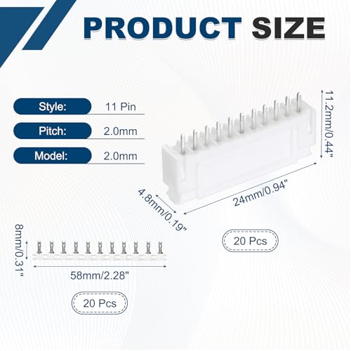 Conector JST-PH de 2,0 mm y 11 pines para kit de conector de computadora MECCANIXITY 2