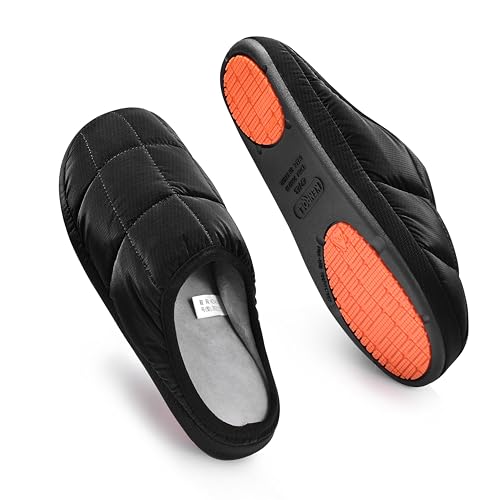 KENROLL Non Slip House Slipper, Goose Down Fuzzy Memory Foam Slippers, Winter Warm Indoor Shoes for Women and Men