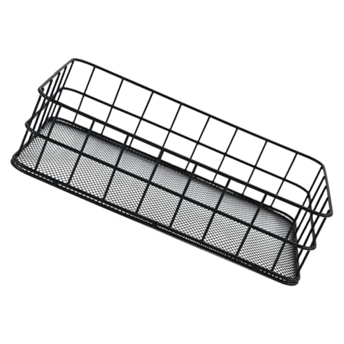 Bucolic - Cesta organizadora de alambre dorado con bordes lisos para cosméticos, suministros de oficina, utensilios de cocina, almacenamiento de malla de hierro