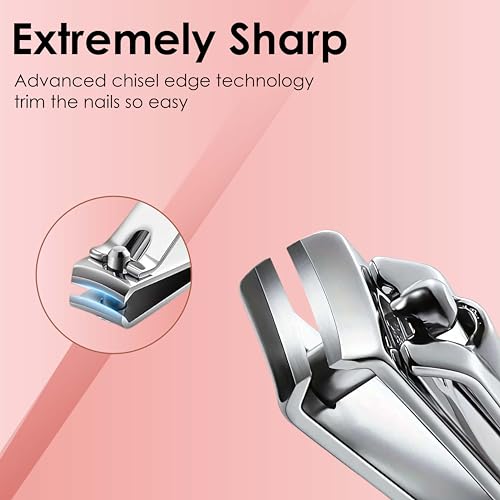 Beauté Secrets Nail Clippers - 5 Pcs Set Toenail Clipper, Fingernail Clipper & Nail File, Ear Cleaner, Nail Cutter Set with Metal Gift Tin Box for Men and Women (Peach) - Image 4