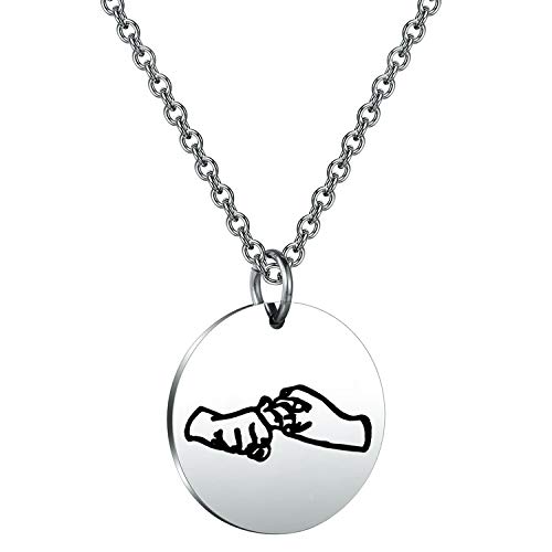 BEKECH ASL Necklace Friendship in Sign Language Charm Pendant Necklace Sign Language Jewelry ASL Friendship Gift ASL BFF Gift