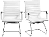 Élégance et Résistance : Ce lot de 2 chaises visiteur combine similicuir imperméable, mousse haute densité. Poids maximal supporté jusqu'à 136 kg, avec une base en métal chromé. La planche du siège est certifiée FSC pour une gestion responsable des forêts