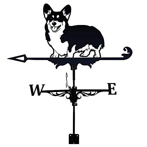 Girouette en acier inoxydable durable motif Corgi, décoration de toit haut de gamme
