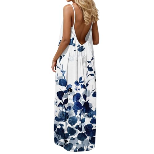 Image of HTHLVMD Backless Cami Dress Summer Dresses for Women 2026 Spaghetti Strap Dresses Womens Solid Color Backless Cami Dress