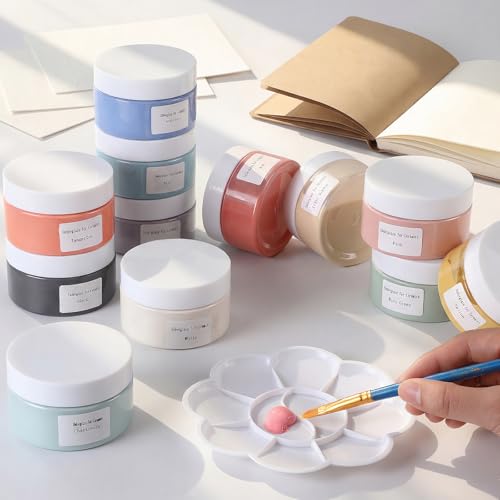 LemonSecret Set of 12 Ceramic Underglaze Paint Pigment for Clay Pottery 12 Color in 4 oz Jars with High-temperature Firing Ceramic Glaze for Artist Women Men Painting Relaxing - Thumbnail 6
