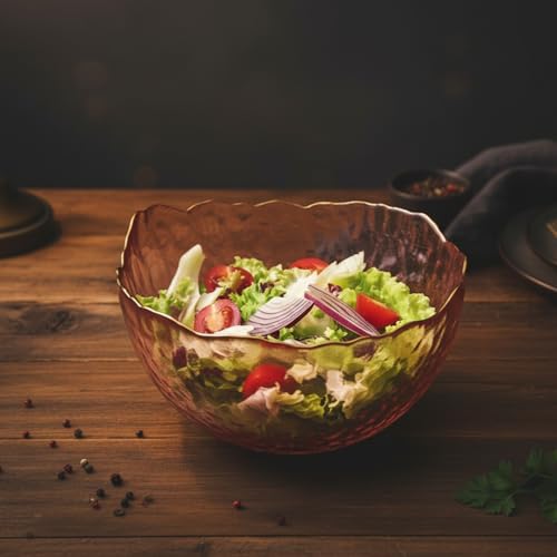 Image of The Better Home Borosilicate Glass Salad Bowls (670ml) | Serving Platter | Snack Serving Bowl | Fancy Salad Bowl | Glass Serving Bowls | Decoration Items for Home Decor