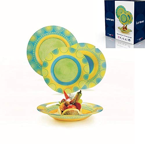 Luminarc - Platos Arcopal propriano turquesa, 18 unidades