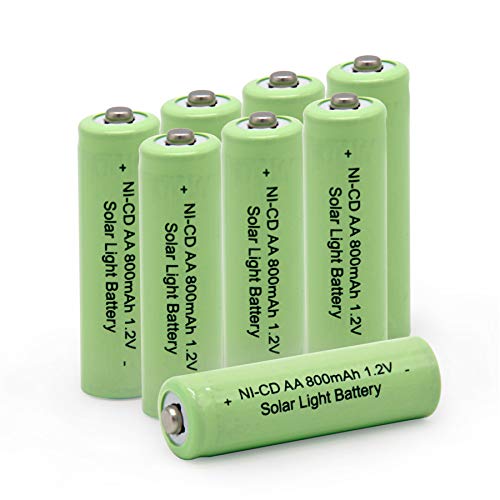 QBLPOWER AA Double A 1.2V 800mAh Ni-CD Rechargeable Battery Cell for Garden Solar Light Lamp(8 PCS)