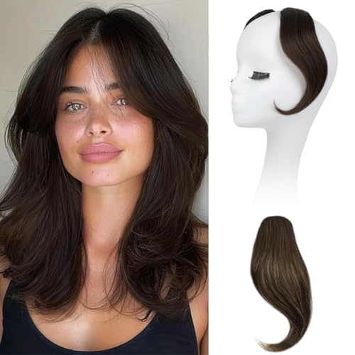 Side Bangs Clip in Bangs, 2Pcs Clip On Bangs for Women Hair Clip in Bangs Fringe Natural Look