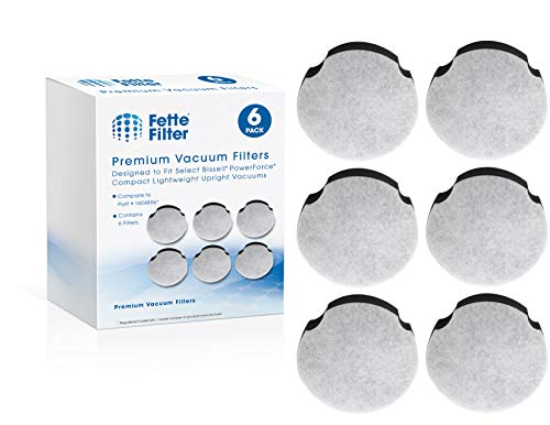 Fette Filter - Filters Compatible with Bissell Powerforce Compact Lightweight Vacuum. Compare to Part # 1604896 160-4896. Pack of 6.