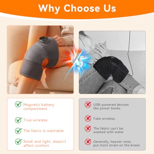 Rigidez articular solución con masajeador de rodilla inalámbrico y control de temperatura 6