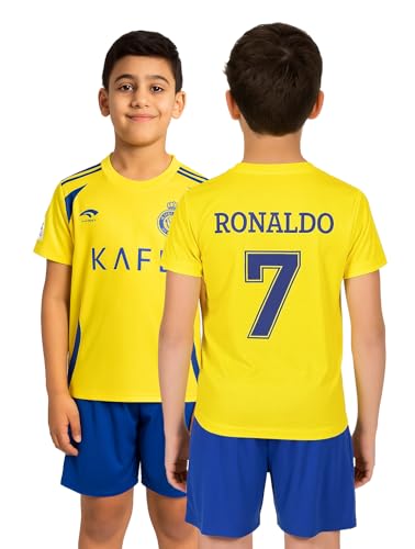 Image of Yellow /Blue Football Jersey Set for Boys & Girls (Jersey + Shorts) Yellow /Blue