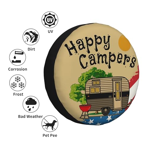 Image of Spare Tire Cover for RV Camper Trailer Weatherproof Universal Wheel Cover for RV Travel Trailer Camper Truck 15inch