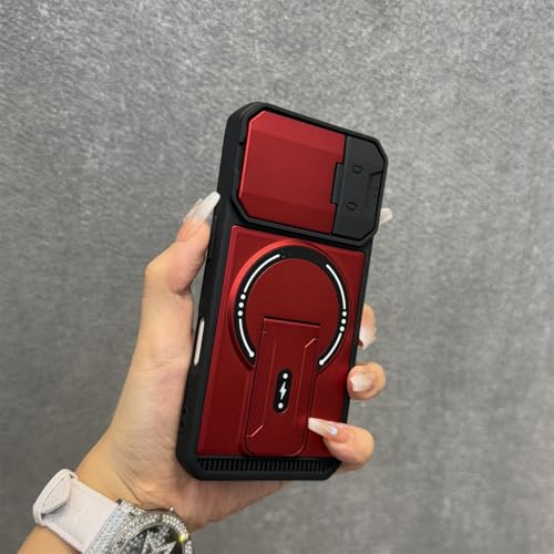 Support magnétique iPhone 11 Pro Max rouge avec étui protection intégrale