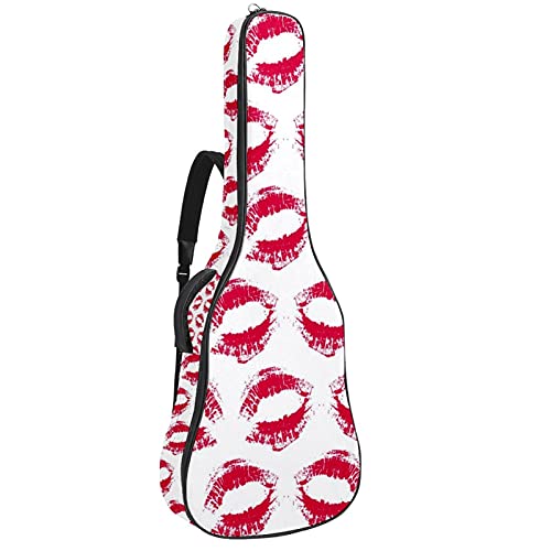 Housse guitare classique motif lèvres blanches cadeau idéal Saint Valentin