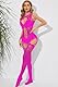 BEINF Damen Fischernetz Bodystockings Sexy Netz Dessous Unterwäsche One Size Cut-Out Hohler Babydoll Bodysuit Nachtwäsche Strumpfhose Rosa