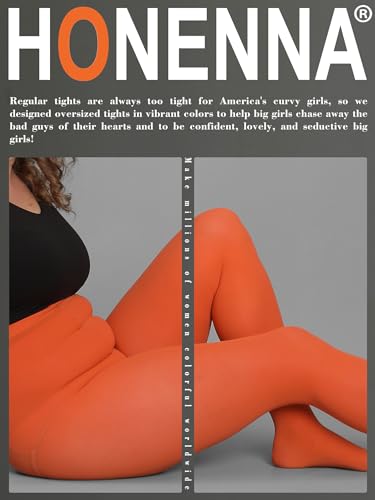Image of HONENNA Queen Plus Size Tights Semi Opaque Control Top High Waist Stockings Nylons Pantyhose for Women 1X 2X 3X 4X 5X 6X