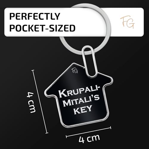 Image of Customized Key Chain for Home - Personalized House Keychain with Name | Unique Key Rings for Home Use | Customised Engraved Keychain Gift for Men & Women