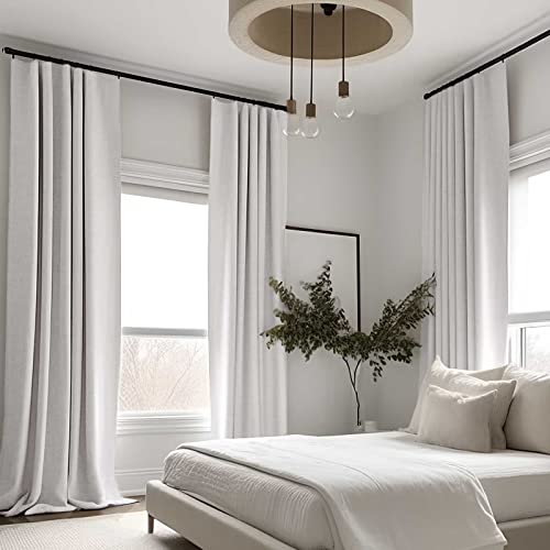 Zeerobee 100% Blackout Curtains For Living Room/Bedroom 2 Panels Set Linen Blackout Curtains 84 Inch Long 2 Panels Burg Room Darkening Curtains Black Out Curtains & Draps, W50 X L84, Greyish Beige #TOP1