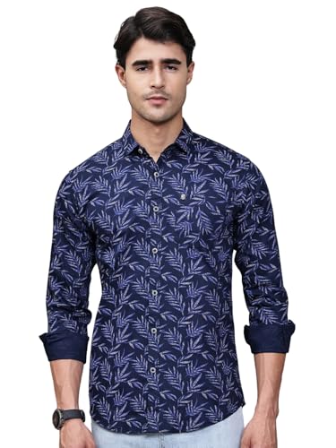 Image of Majestic Man Pure Cotton Slim Fit Printed Casual Shirt for Men