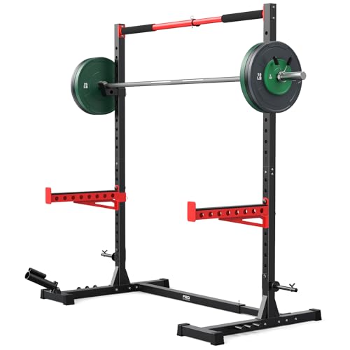 Image of FLYBIRD SR1 Squat Rack, Adjustable Power Rack for 6FT /7FT Barbells | Squat Rack for Home Gyms with Pull-Up Bar,22 Adjustment Positions, J-Hooks and Safety Spotter Arms w / 110 /180LBS Home Package