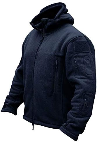 CRYSULLY Men's Hooded Fleece Jacket Dual‑Zipper Full Zip Warm Winter Jacket