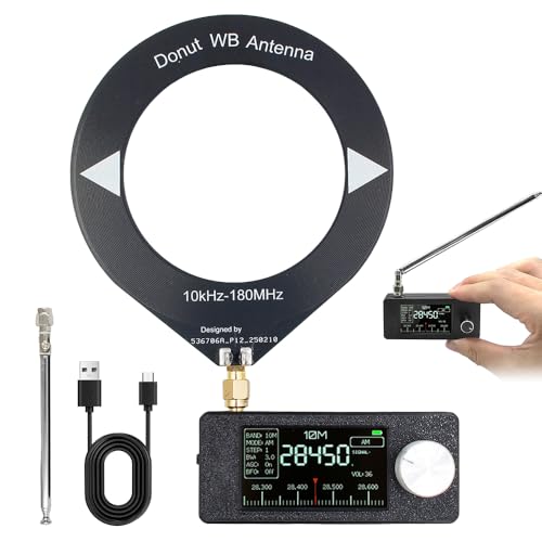 Wxeadu Radio Mini SI4732, Radio de Onda Completa 0.5 108MHz con Controlador ESP32 S3 y Chip SI4732, Pantalla IPS 1.9 Pulgadas,Antena Telescópica e Interna para Recepción AM/FM/LSB/USB, Carcasa 3D PETG