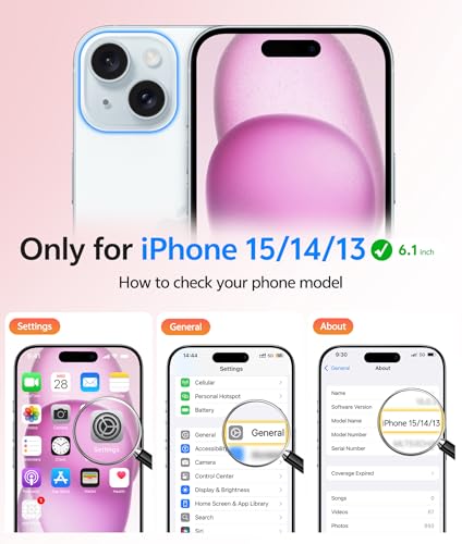 Image of FNTCASE for iPhone 15 Case: for iPhone 14 Case & iPhone 13 Case [Compatible with Magsafe] Translucent Matte Cases with [Screen Protector] Military Grade Shockproof Protective Phone Cover - Pink