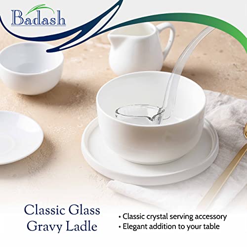 Badash Crystal Gravy Serving Ladle 6" Long MouthBlown LeadFree
