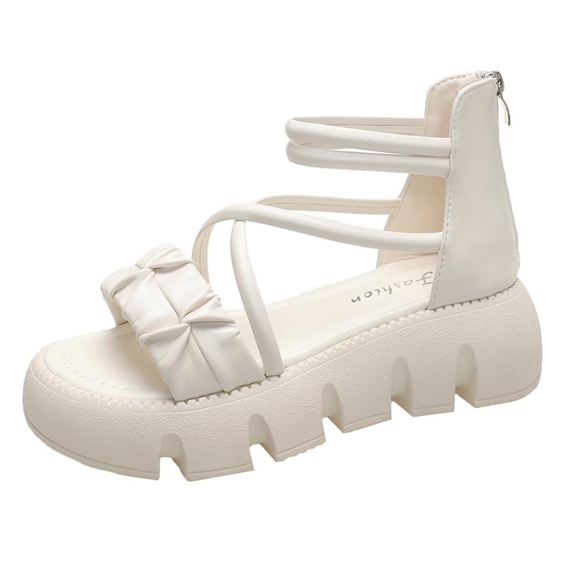 Sandals fairy fairy wind 2025 summer new versatile muffin thick sole non-slip soft sole high top hollowed Roman cool boots