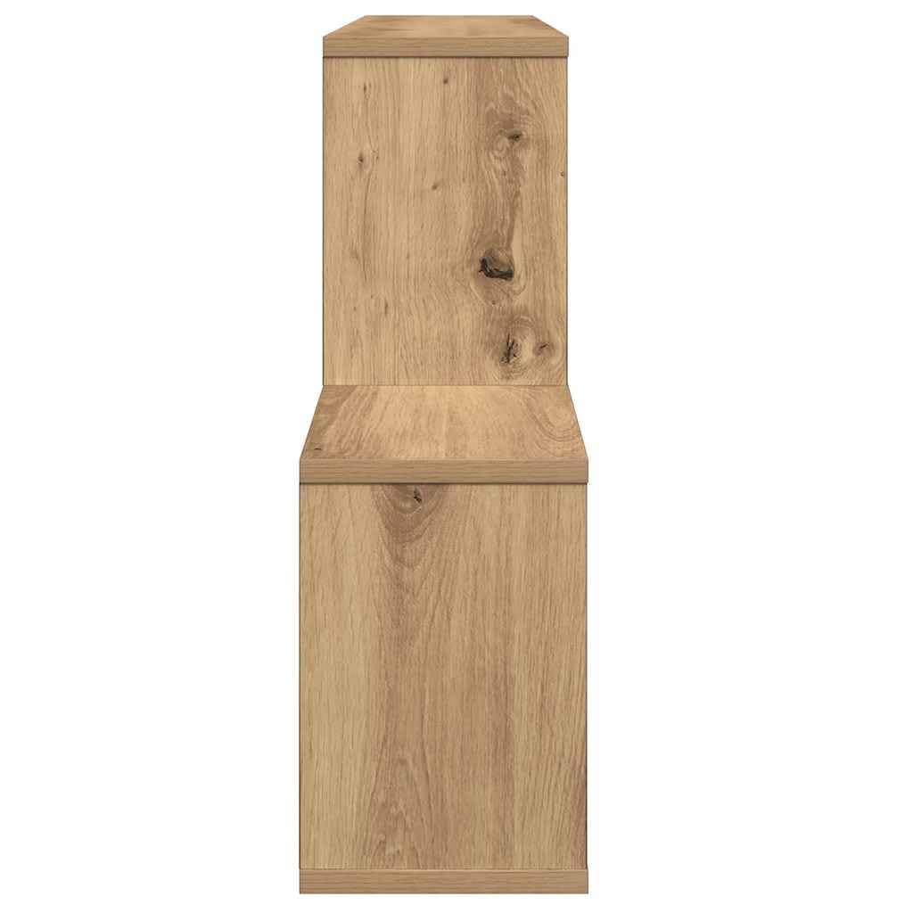 Scaffale da parete in rovere Artisan, 100 x 18 x 53 cm, mensola sospesa in legno per soggiorno e ufficio, mensola da parete con molto spazio per libri e DVD, portata 40 kg