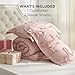 Bedsure Tufted Rose Pink Queen Size Comforter Sets, GentleSoft™ 3 Pieces Bow Cute Bedding Pink Room Decor, Gifts for Girls Teens Women, All Seasons, 1 Bed Comforter, 2 Pillow Shams, 90x90 Inches