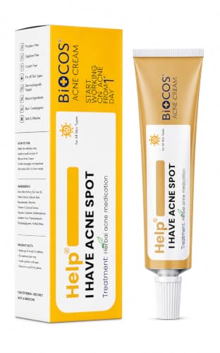 BIOCOS Anti Acne Cream | Acne Control Cream with Aloe Vera Neem Extract Bitter Gourd & Zinc Oxides for Pimple Treatment Reduces Blemishes & Scars Controls Oil & Natural Glow Pack of 2 -12g