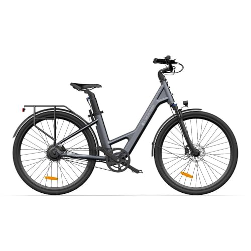 A Dece Oasis ADO E-Bike Air 28 Elektrofahrrad,Pedelec Riemenantrieb,28 Zoll, 1 Gang, Heckmotor, 345,00 Wh Akku, ebike Damen/Herren, 36V 250W Bürstenloser Motor,Grau